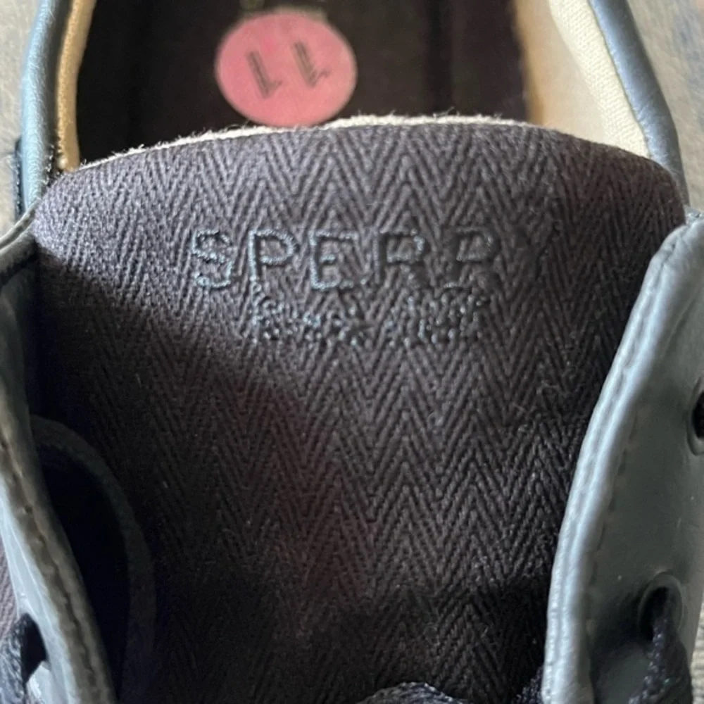 Sperry Top-Sider Men’s Black Canvas Lace Up Boat Deck Shoes Size‎ 11